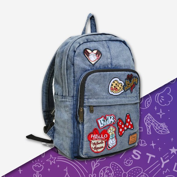 loungefly denim minnie backpack